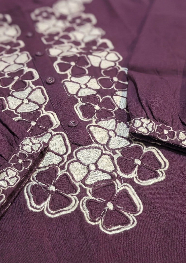 Khadi Cotton Short Kurti Embroidery