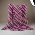 Purple & Wine Lehariya Chiffon Saree with Light Golden Zari Embroidery